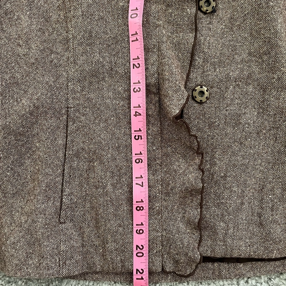 To The Max Brown Ruffle Front Blazer - Picture 11 of 13